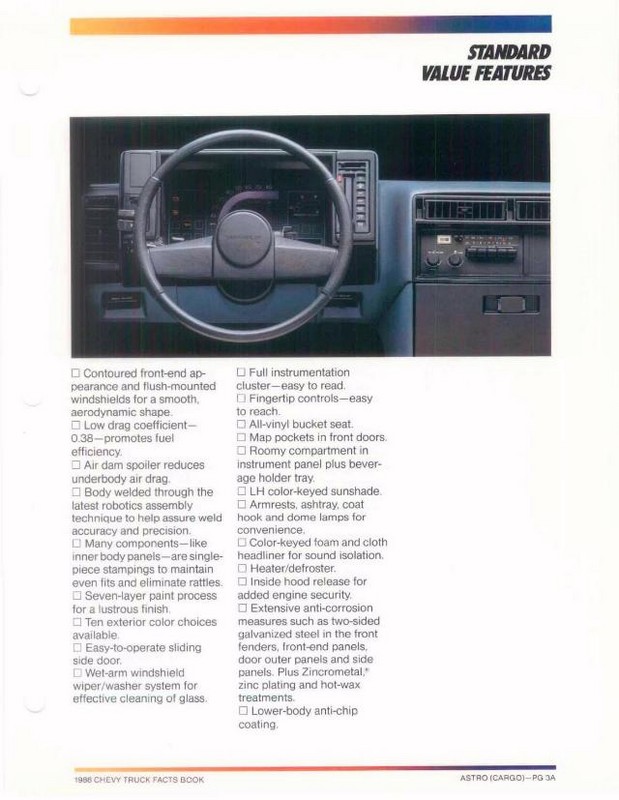 1986 Chevrolet Truck Facts Brochure Page 8